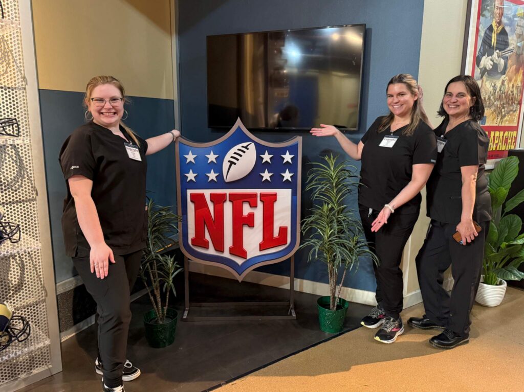 Pampered Spirit team at NFL Films for a corporate event