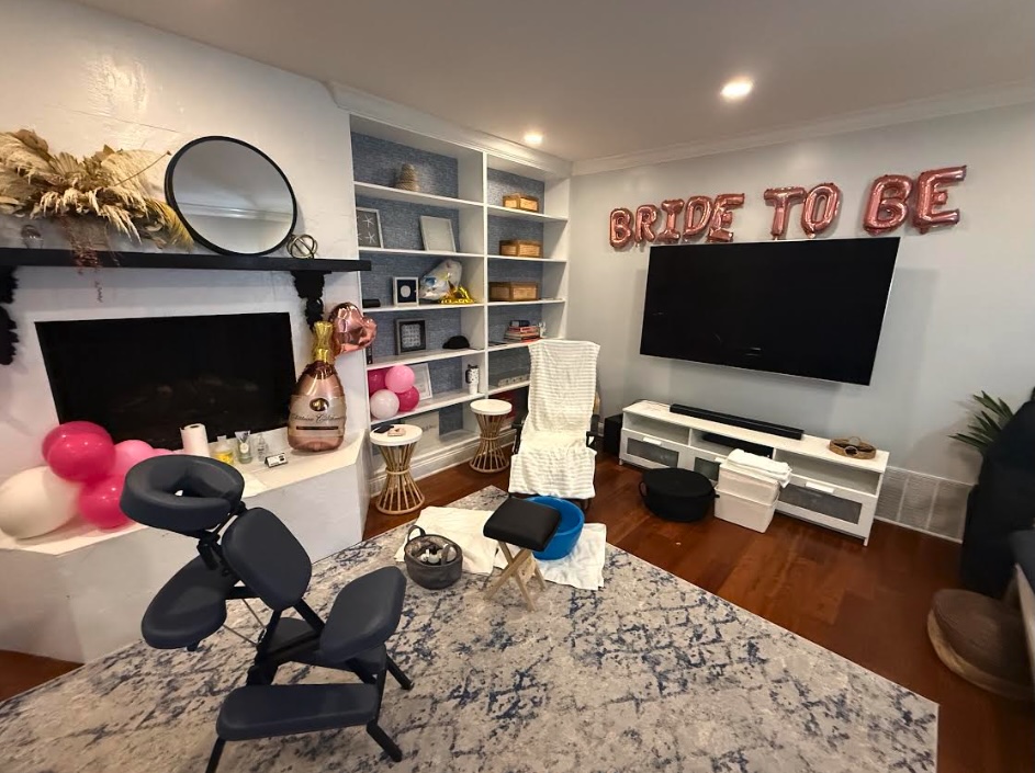 spa party set up for bride to be in Ocean County New Jersey